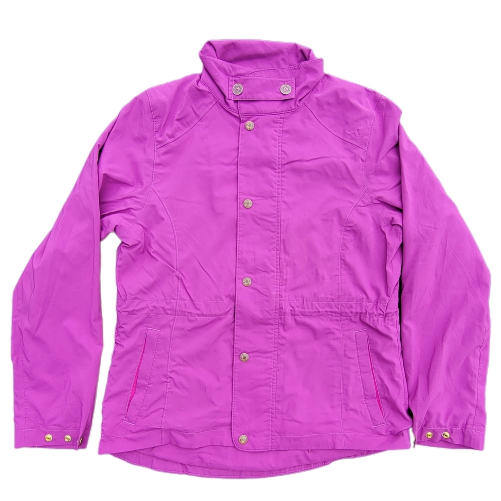 Peter Millar Element Water Women's Magenta Golf Jacket Sz S Plaid Woven pattern